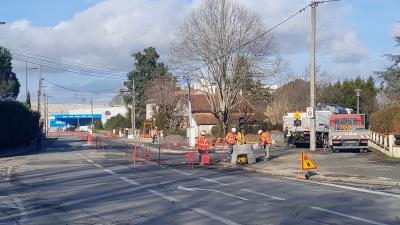 Travaux piste cyclable route de Fauch